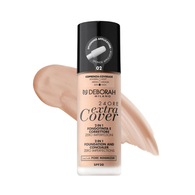 DEBORAH – Fond de Teint Liquide Extra Cover N°02